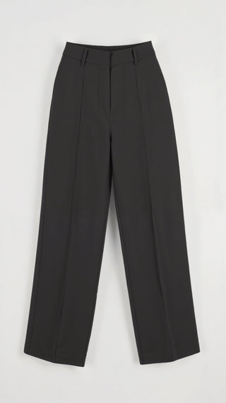 Mathilda Hose mit Weitem Bein - Stoffhosen - Grau - Müller Mode