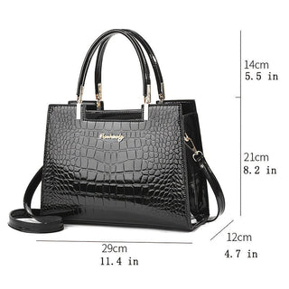 Melinda - Handtasche aus glänzendem Krokodil - Handtaschen - Blau - Müller Mode
