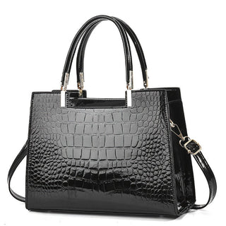 Melinda - Handtasche aus glänzendem Krokodil - Handtaschen - Blau - Müller Mode