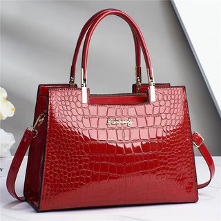 Melinda - Handtasche aus glänzendem Krokodil - Handtaschen - Rot - Müller Mode