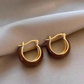 Micara - Chocolate Hoops - Ohrringe - Ohrringe - Braun - Müller Mode