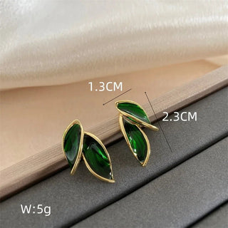 Micara - Emerald Leaf - Ohrringe - Ohrringe - Schwarz - Müller Mode