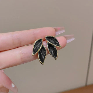 Micara - Emerald Leaf - Ohrringe - Ohrringe - Schwarz - Müller Mode