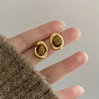 Micara - Golden Teardrop - Ohrringe - Ohrringe - Braun - Müller Mode