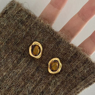 Micara - Golden Teardrop - Ohrringe - Ohrringe - Braun - Müller Mode