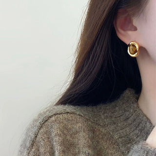 Micara - Golden Teardrop - Ohrringe - Ohrringe - Braun - Müller Mode