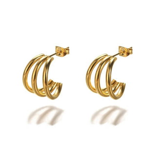 Micara - Happy Hoops - Ohrringe - Ohrringe - Tri - Gold - Reifen - Müller Mode