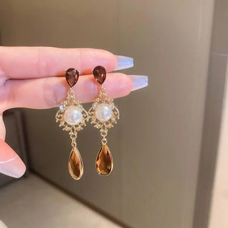 Micara - Pearl Cascade - Ohrringe - Ohrringe - Braun - Müller Mode