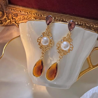 Micara - Pearl Cascade - Ohrringe - Ohrringe - Braun - Müller Mode