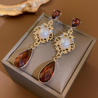 Micara - Pearl Cascade - Ohrringe - Ohrringe - Braun - Müller Mode