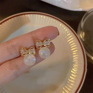 Micara - Pearl - fect Bows - Ohrringe - Ohrringe - Perle - Müller Mode