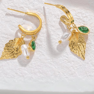 Micara - Pearl Foliage - Ohrringe - Ohrringe - Blattgold - Müller Mode