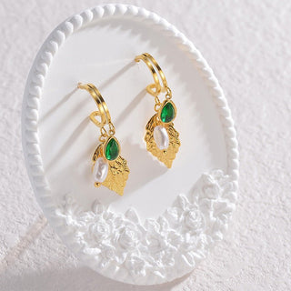 Micara - Pearl Foliage - Ohrringe - Ohrringe - Blattgold - Müller Mode