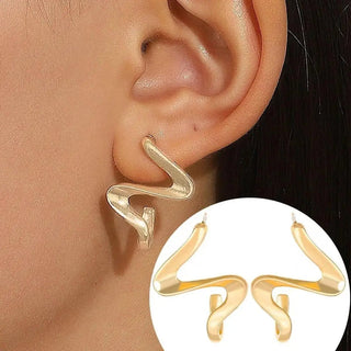 Micara - Zigzag Drops - Ohrringe - Ohrringe - Gold - Müller Mode