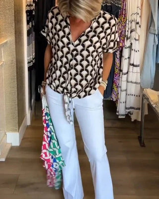 Miley - Oberteile - Bedruckte Freizeitbluse - Bluse - Schwarz - Müller Mode