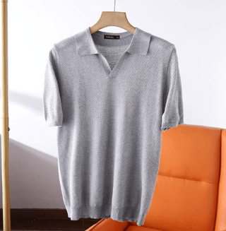 Moritz - Luxus Polo - Eleganz und Komfort - Polos - Grau - Müller Mode