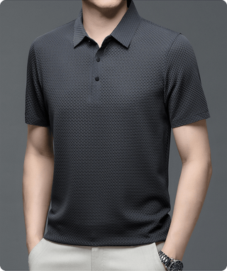 Morten - Herren - Poloshirt aus Mesh - Polos - Schwarz - Müller Mode