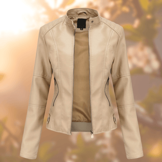 Nanna - Lederjacke - Bikerjacke - Lederjacken - Beige - Müller Mode