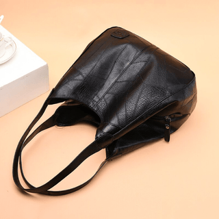 Naoko - Leder - Schultertasche - Geräumiges Inneres - Schultertaschen - Schwarz - Müller Mode
