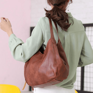 Naoko - Leder - Schultertasche - Geräumiges Inneres - Schultertaschen - Schwarz - Müller Mode