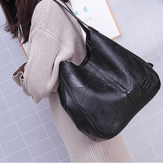 Naoko - Leder - Schultertasche - Geräumiges Inneres - Schultertaschen - Schwarz - Müller Mode