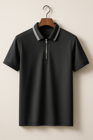 Nathaniel Poloshirt mit Reißverschluss - Polos - Grau - Müller Mode