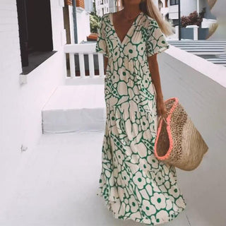 Nicole - Maxi - Kleid - V - Ausschnitt - Kleider - Grün - Müller Mode