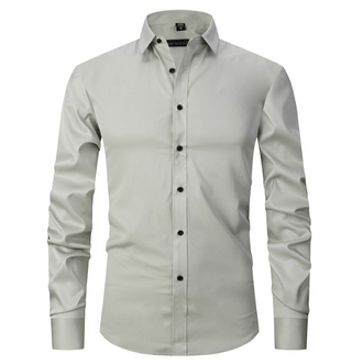 Normand - Langärmliges Hemd - Eleganter Formaler Stil - Hemden - Hellgrau - Müller Mode