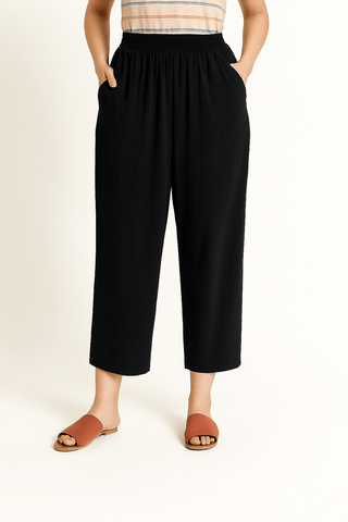 Odette Hose mit elastischem Bund - Hosen - Schwarz - Müller Mode