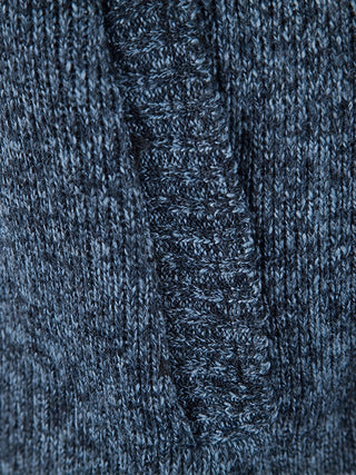 Ole - Warmer Kapuzenpulli mit Seitentaschen - Strickwaren - Blau grau - Müller Mode