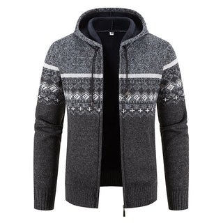 Ole - Warmer Kapuzenpulli mit Seitentaschen - Strickwaren - Dunkelgrau - Müller Mode