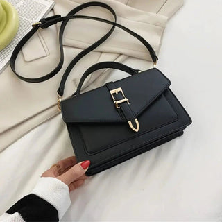 Olive - Leder - Schultertasche - Klassischer Überschlagstil - Schultertaschen - Schwarz - Müller Mode