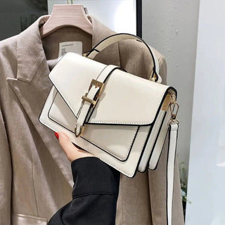 Olive - Leder - Schultertasche - Klassischer Überschlagstil - Schultertaschen - Schwarz - Müller Mode