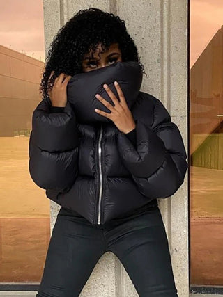 Oriana - Oversized - Pufferjacke - Kuscheliger Rollkragen - Pufferjacken - Schwarz - Müller Mode