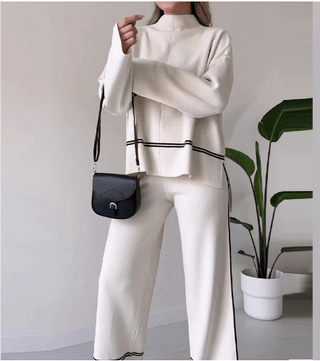 Patrishia Lose Pullover und Hosen Set - Sets - Weiß - Müller Mode