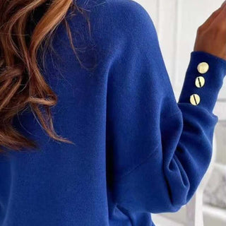 Petra - Bequemer Winterpulli mit V - Ausschnitt - Sweatshirts & Hoodies - Blau - Müller Mode