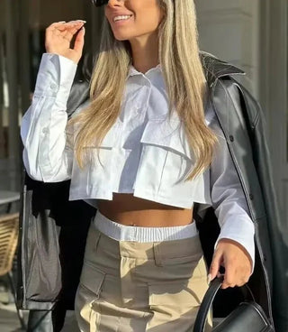 Piper - Langärmliges Bluse - Stylisch Geschnittene Länge - Bluse - Khaki - Müller Mode