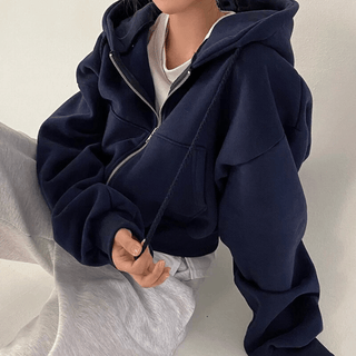 Porscha Übergröße Hoodie - Sweatshirts & Hoodies - Blau - Müller Mode