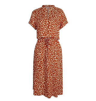 Rahel - Vintage Midi - Kleid - Polka - Dot - Kleider - Orange - Müller Mode