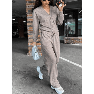 Raisa Strickjacke - und Hosen - Set - Sets - Khaki - Müller Mode