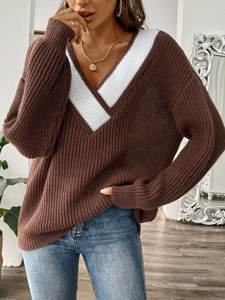Raquel - Herbststrickpullover - Drop - Shoulder - Stil - Strickwaren - Schwarz - Müller Mode