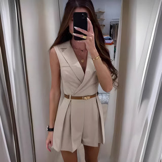 Regina - Strampler - Reverskragen - Jumpsuits - Beige - Müller Mode