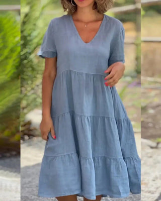Rieke - Kurzarm - Midikleid - Atmungsaktiv - Kleider - Blau - Müller Mode