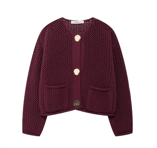 Rihanna - Dick Gestrickte Strickjacke - Herbst - Oberbekleidung - Strickwaren - Rot - Müller Mode