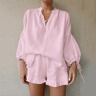 Romina - Zweiteiliges Set - Sommermode - Sets - Rosa - Müller Mode