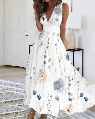 Romy - Blumen - Kleid - Ärmellos - Kleider - Grau - Müller Mode