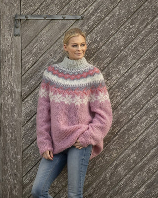 Ronja - Gemusterter Pullover - Winter - Pullover - Strickwaren - Hellrosa - Müller Mode