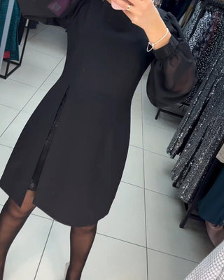 Ruby - Kleid - Stilvolle Laternenärmel - Kleider - Schwarz - Müller Mode