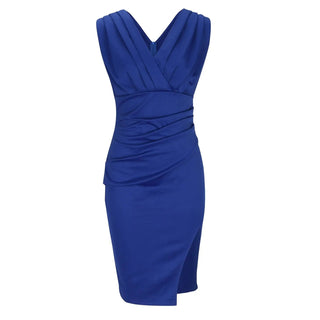 Samira - V - Ausschnitt Plissiertes Kleid - Ärmellos - Kleider - Schwarz - Müller Mode