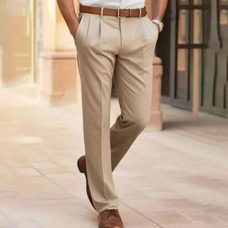 Sebastian Tailored Flachfronthose - Hosen - Beige - Müller Mode